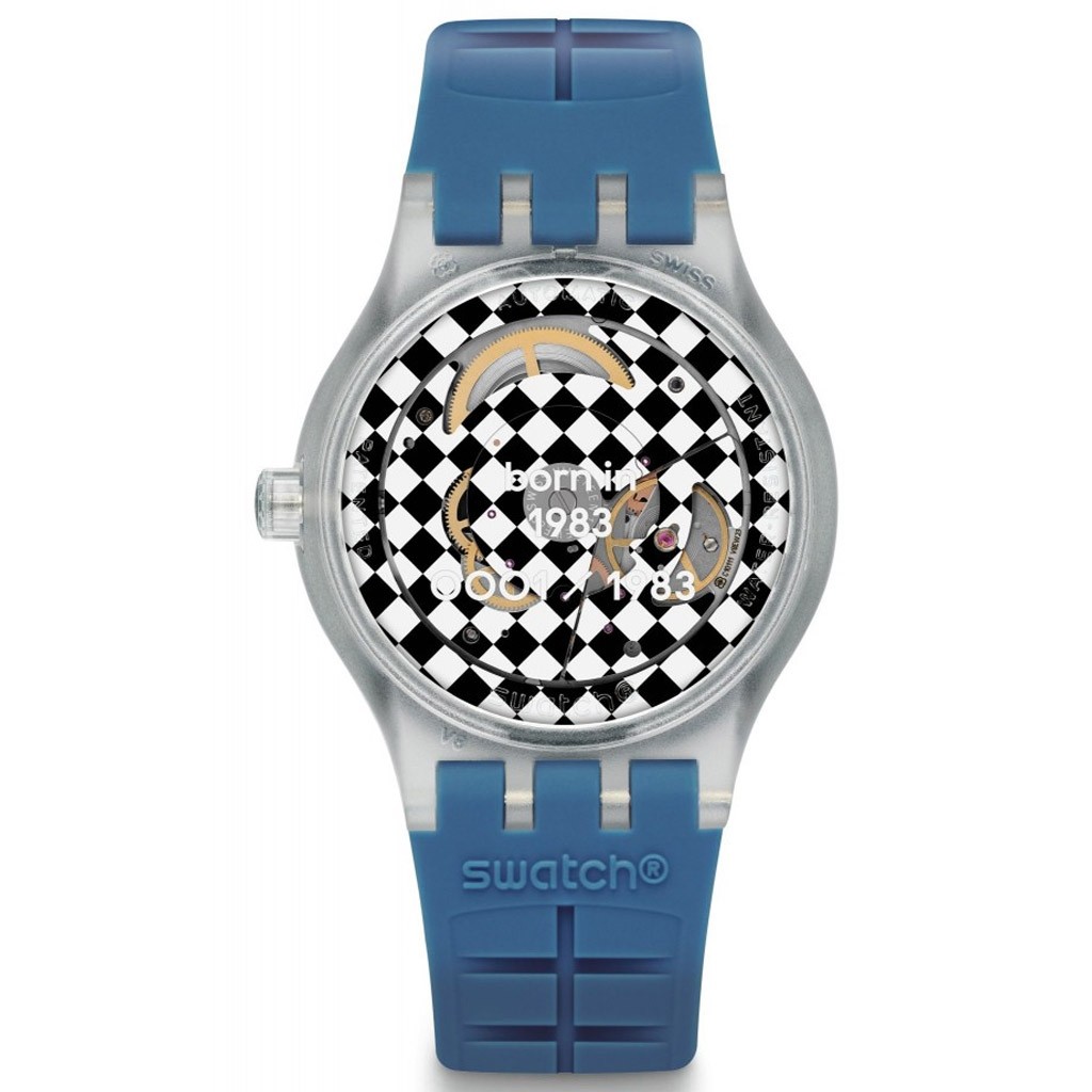SWATCH Thames SUTZ405S Automatic Blue Silicone Strap