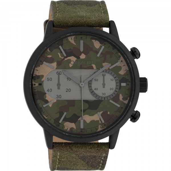 OOZOO Timepieces C10068 Camo Leather Strap