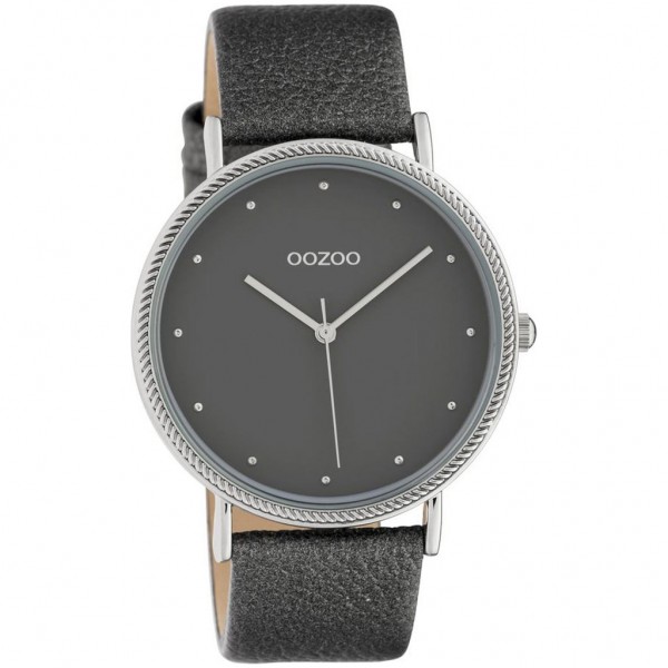OOZOO Timepieces C10419 Grey Leather Strap