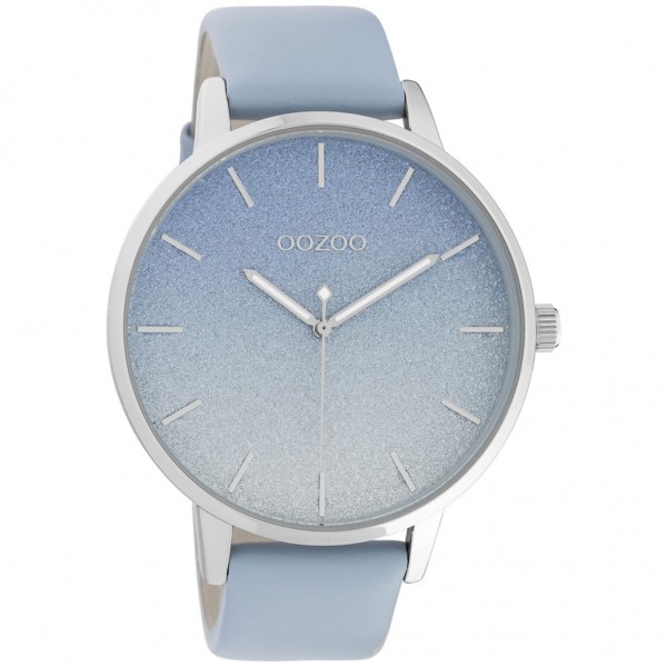 OOZOO Timepieces C10830 Light Blue Leather Strap