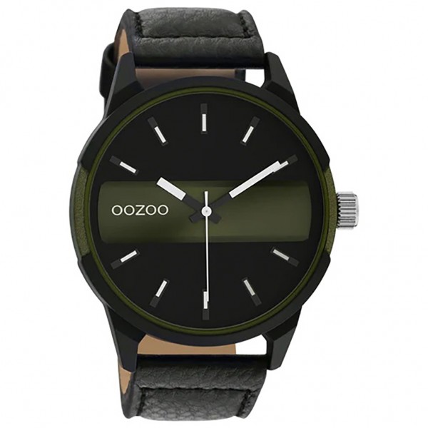OOZOO Timepieces C11002 Black Leather Strap