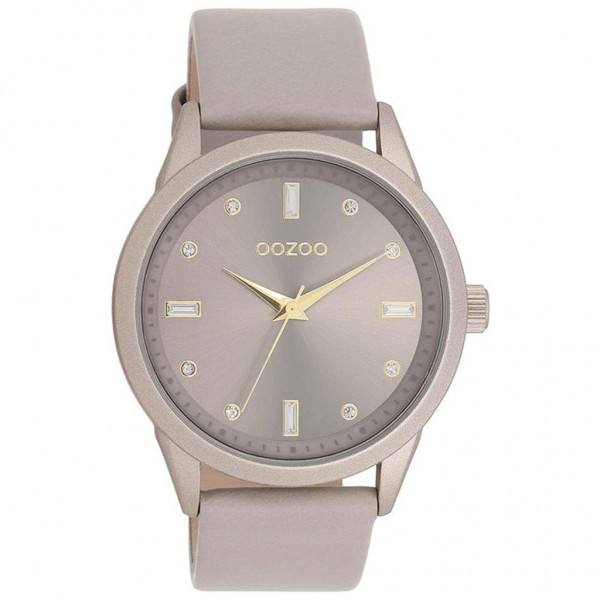 OOZOO Timepieces C11287 Crystals Beige Leather Strap