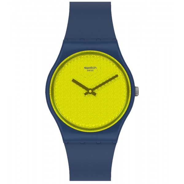 SWATCH Yellowpusher GN266 Blue Silicone Strap