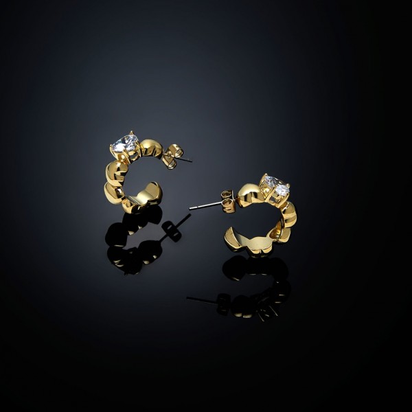 CHIARA FERRAGNI Earring Cuoricino Crystals | Gold Metal J19AVT14