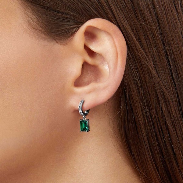 CHIARA FERRAGNI Earring Emerald Crystals | Silver Metal J19AWJ16
