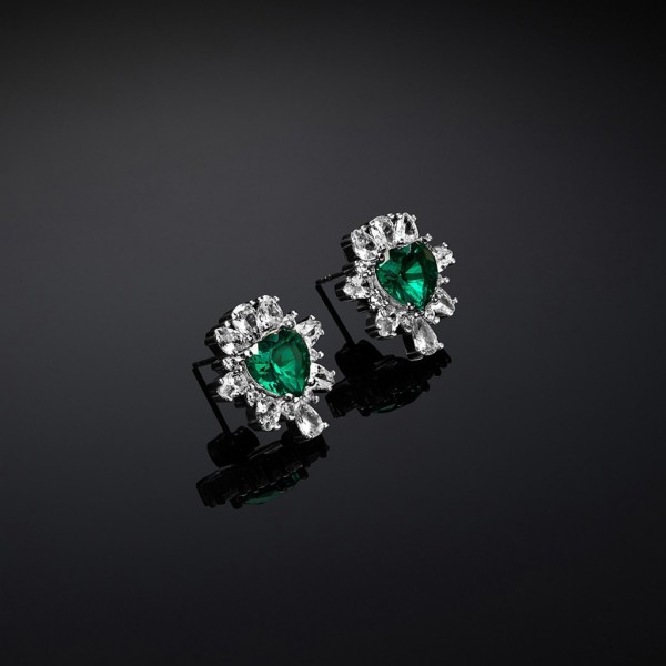 CHIARA FERRAGNI Earring Emerald Crystals | Silver Metal J19AWJ17