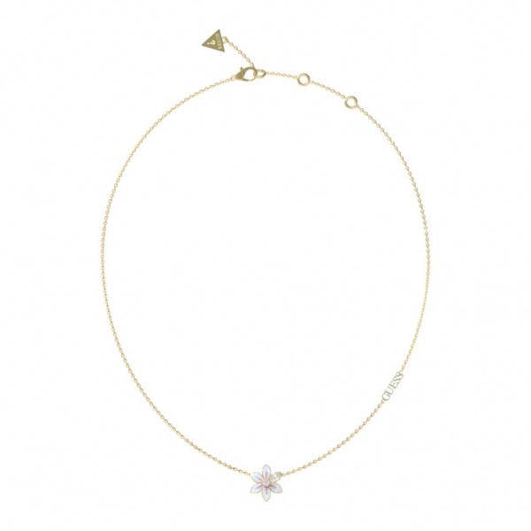 GUESS Necklace White Lotus Zircons | Gold Stainless Steel JUBN04136JWYGWHT/U