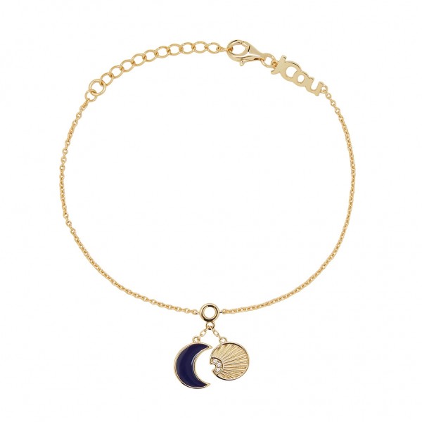 JCOU Sun and Moon Bracelet Silver 925° Gold Plated 14K JW901G2-02