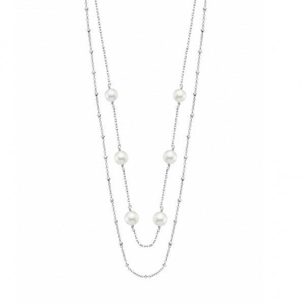 LOTUS Silver Necklace Pearls | Silver 925° Plated LP3477-1/1