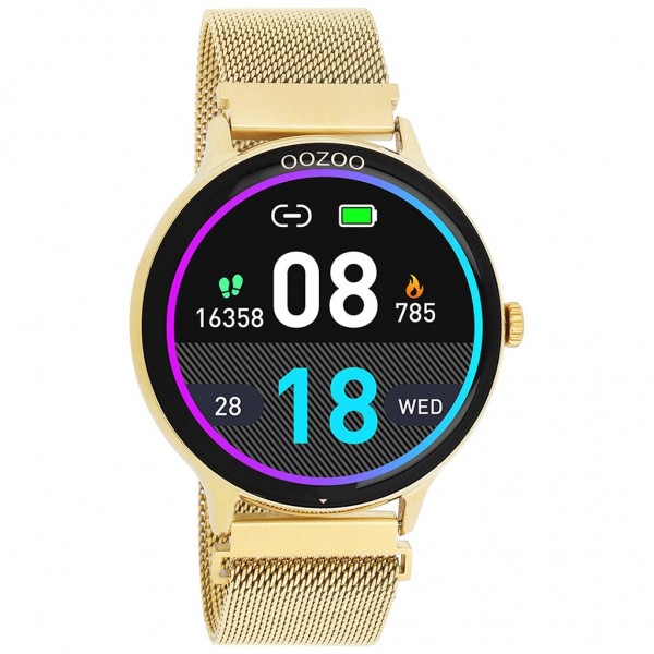 OOZOO Smartwatch Q00136 Gold Stainless Steel Bracelet