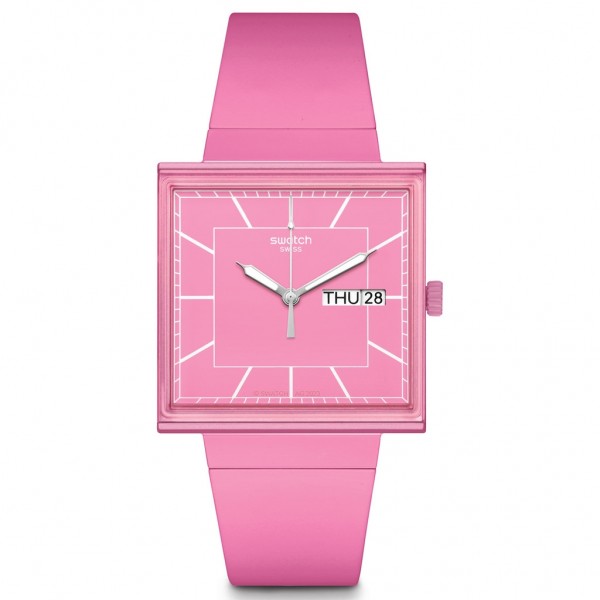 SWATCH What If...Rose? SO3PJ700 Bioceramic Case - Pink BioSourced Material Strap