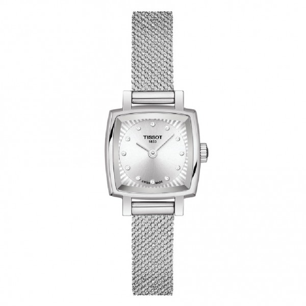 TISSOT T-Lady Lovely Square Diamonds Silver Stainless Steel Bracelet T0581091103600